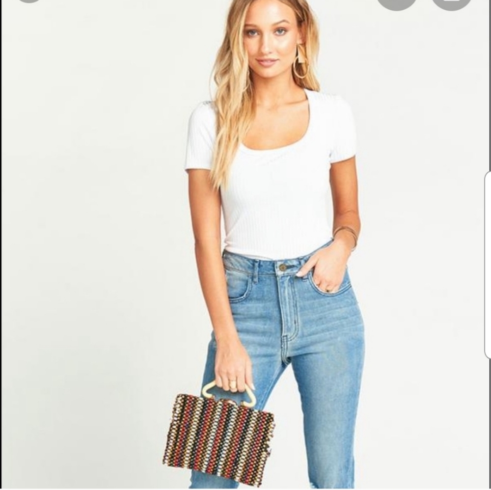 Show Me Your Mumu White Declan Ribbed Tee - Picture 2 of 6